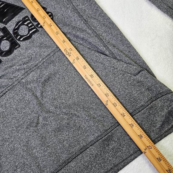 🦃 ADIDAS Ultimate Hoodie Size Medium Cozy Fleece Lined Gray Casual Winter - Picture 7 of 7